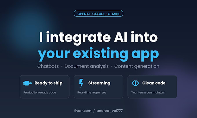 integrate openai or claude API into your app