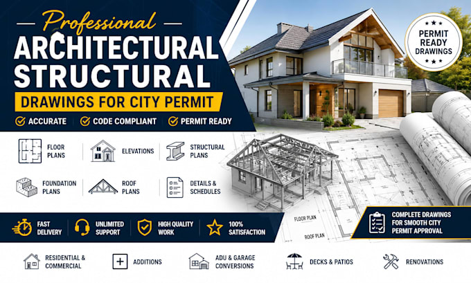 do architectural, structural drawings for city permit