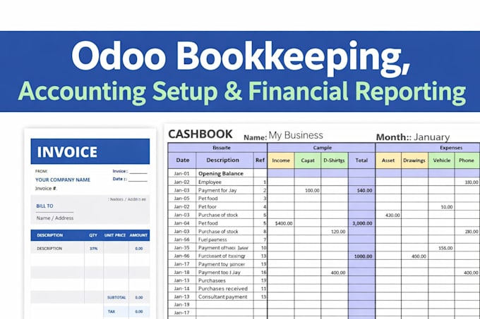 do odoo accounting, bookkeeping setup, reconciliation and financial reporting