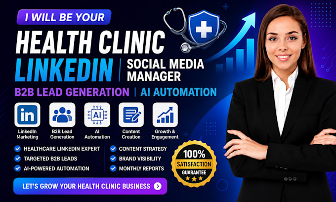 health clinic linkedin social media manager b2b lead generation ai automation