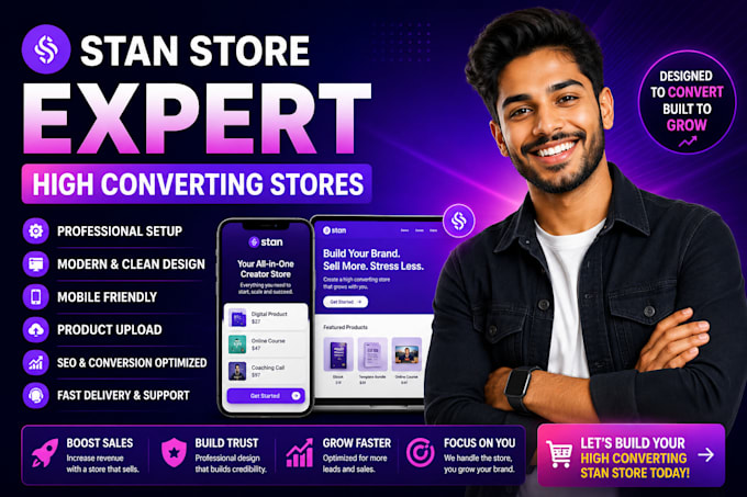 design a high converting stan store for coaches and creators
