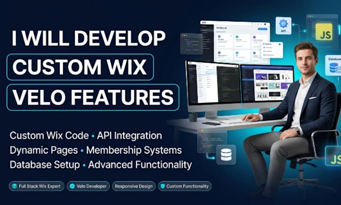 develop custom wix velo features using wix code and database