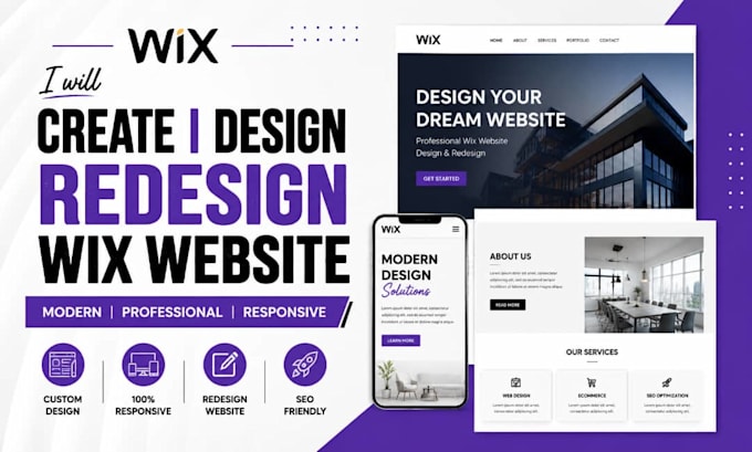 create wix website design,redesign wix website