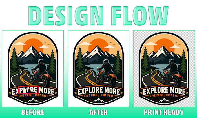fix ai image flaws, correct text, upscale and print ready ai designs