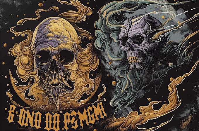 design dark punk horror art in comic style