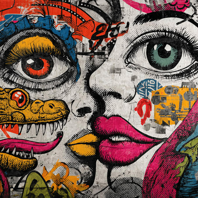 create graffiti pop art canvas designs and murals