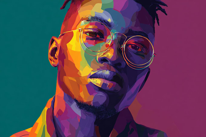 create a face into color vector art portrait