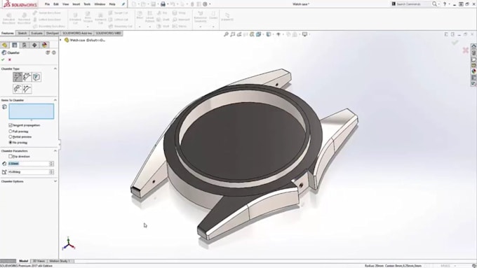 create custom 3d wristwatch cad design and technical drawing