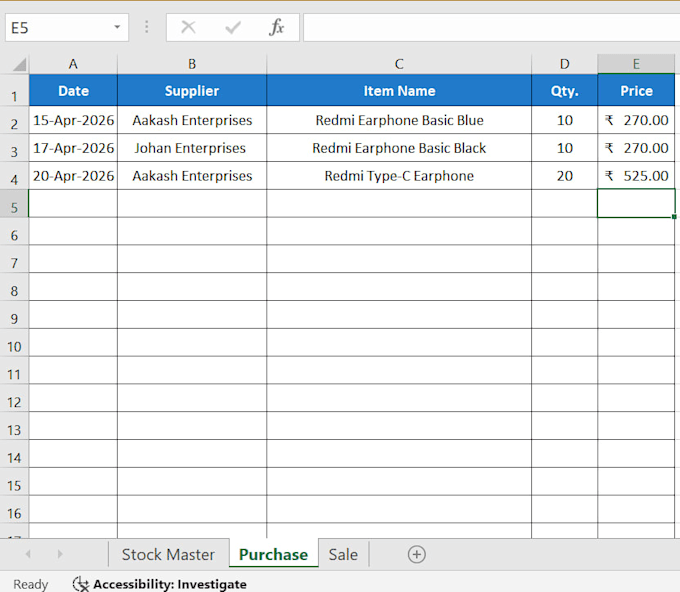 build an automated excel inventory and sales tracker