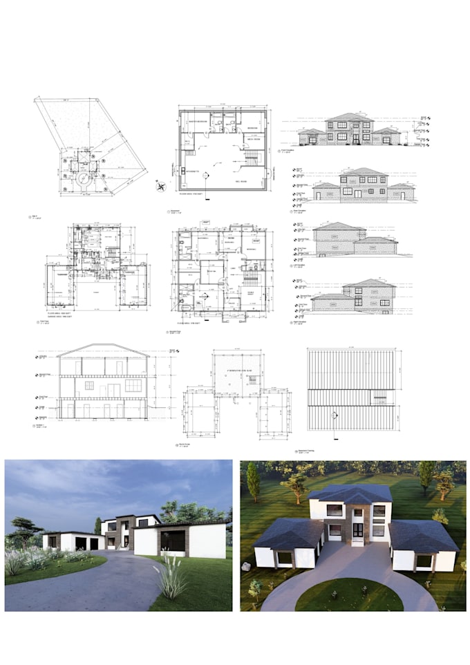 draw your floor plans sections elevation and render your 3d