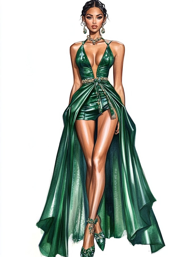 drawing fashion illustrations for designer presentations