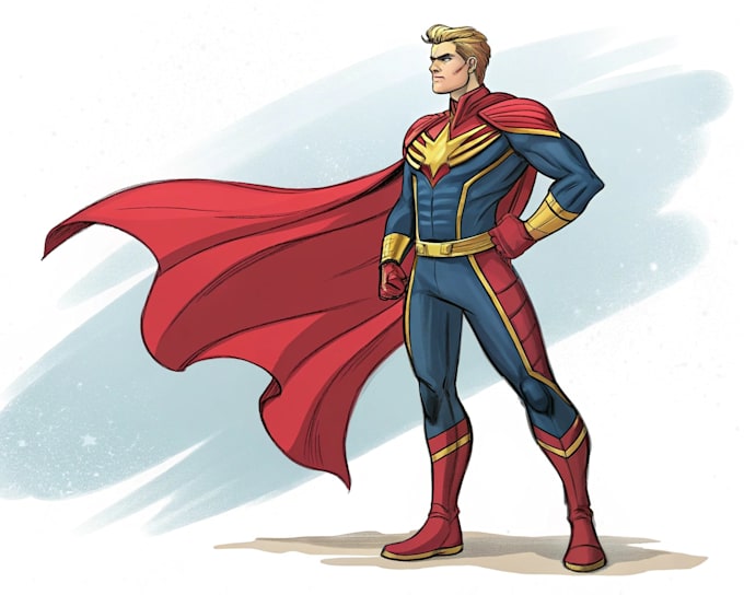 create superhero character art in comic or realistic style
