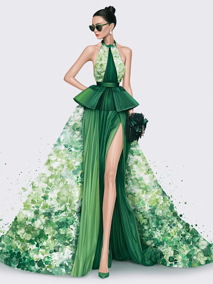 Draw a professional fashion illustration by Jimowell | Fiverr