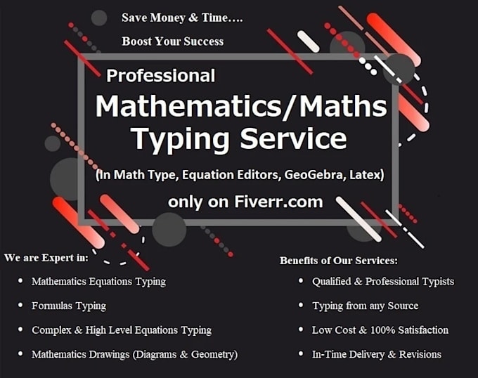 be your math equation typist using equation editor or ms word
