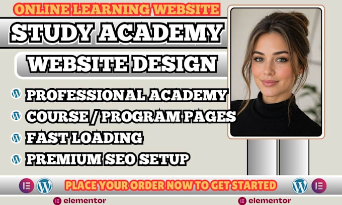 study academy website, education website, online learning website