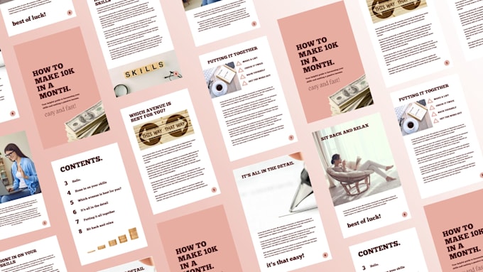 design professional ebook, report, workbook PDF with canva