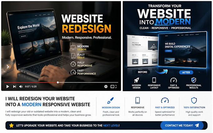 redesign your website into a modern responsive website