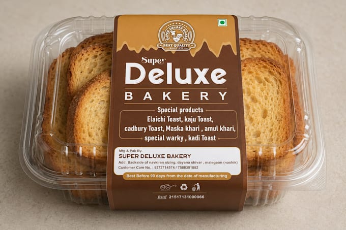 design professional bakery pouch, wrapper and sticker label