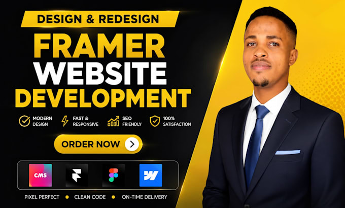 design a modern framer website, with cms responsive design, figma to framer