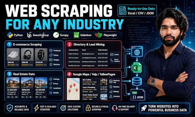 do python web scraping, data scraping, and data mining