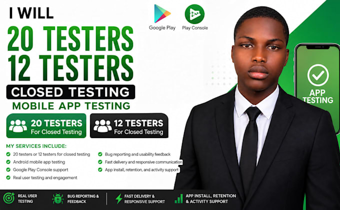 20 testers 12 testers closed testing mobile app testing