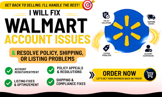 fix walmart account issues resolve policy, shipping, or listing problems