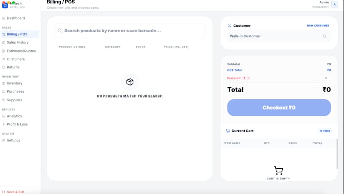 develop custom billing and inventory management software