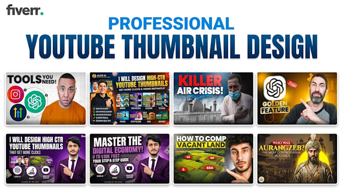 create every type of youtube thumbnails in 2 hours