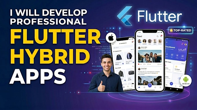 develop professional flutter hybrid apps for android and ios
