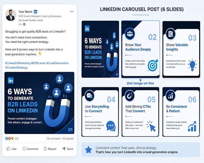 create linkedin content to grow your b2b leads