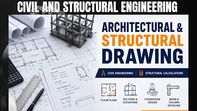 do structural drawing, achitectural plan civil engineering structuralcalculation