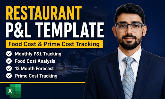 create a restaurant pl template with food cost and prime cost tracking in excel