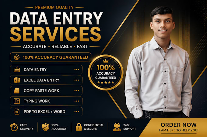 do data entry, typing work and excel