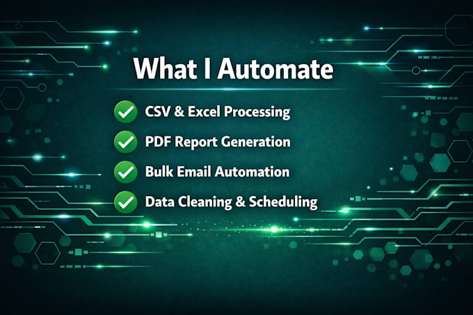 create a python automation script for data processing and report generation
