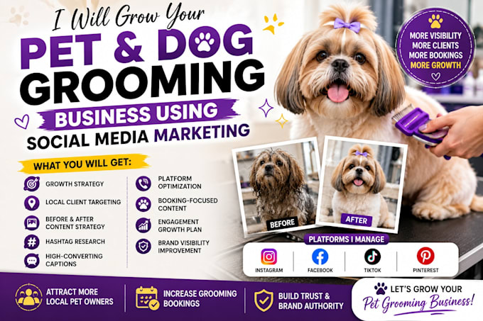 grow your pet and dog grooming business using social media marketing