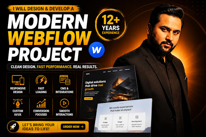 design and develop a modern webflow website