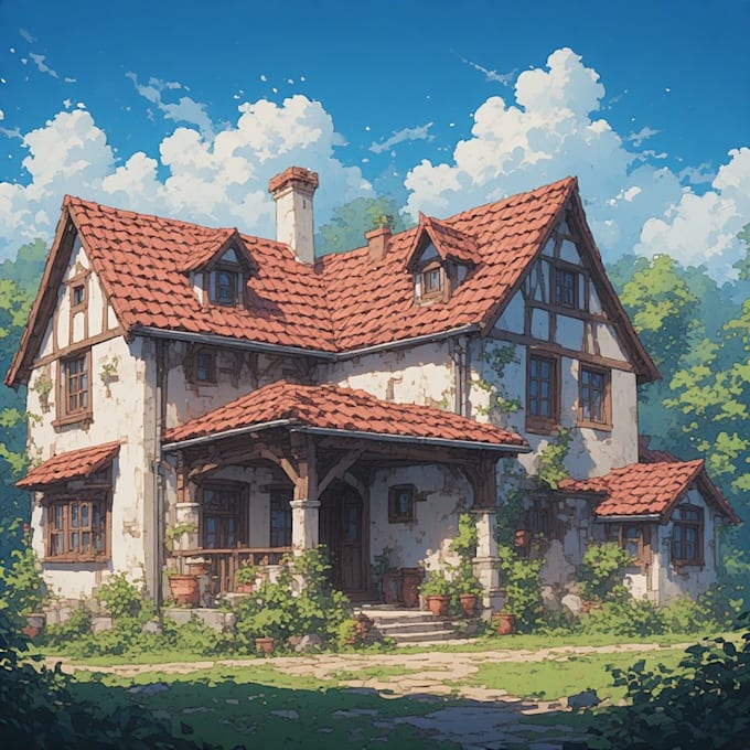 paint watercolor house portrait