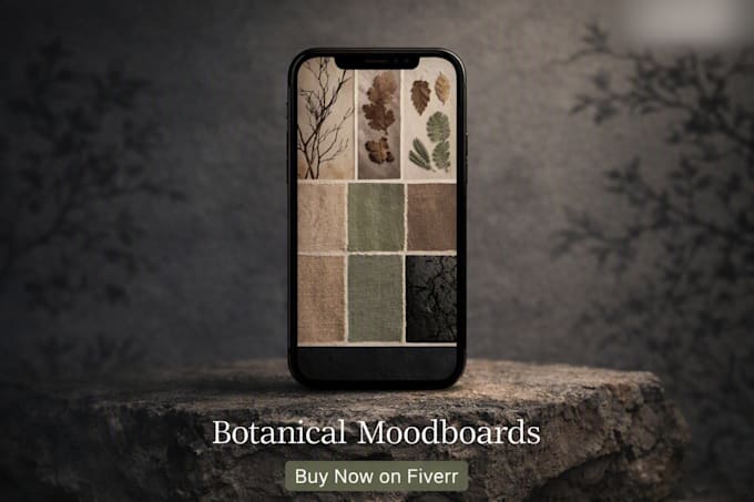 create botanical minimalist moodboards digital collage
