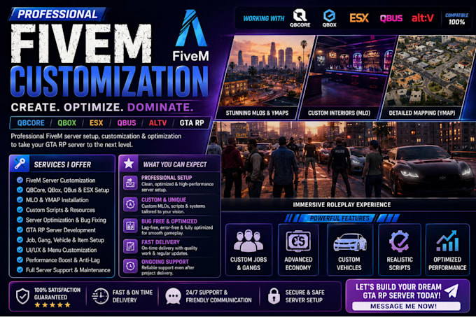 fivem customization mlo fivem qbcore qbox altv qbus gta rp server gtav esx ymap