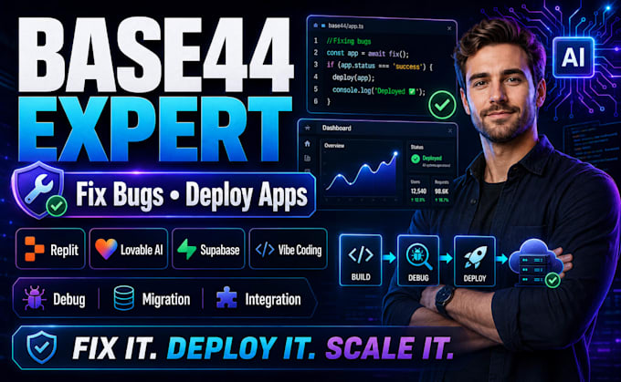 fix base44 app bugs replit lovable ai supabase vibe coding deploy migration