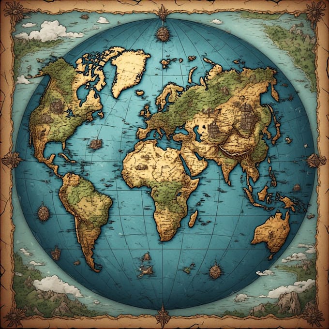 create event, tourist, and fantasy map illustration