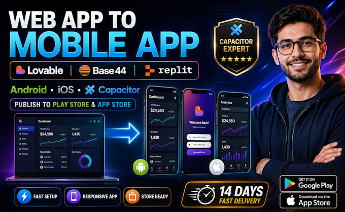 convert lovable base44 replit app to android ios app capacitor publish app store