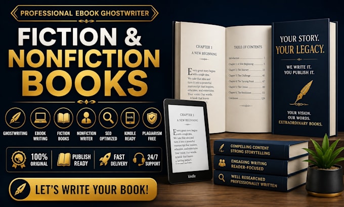be your amazon kdp ghost writer, ebook ghostwriter and non fiction ghostwriter