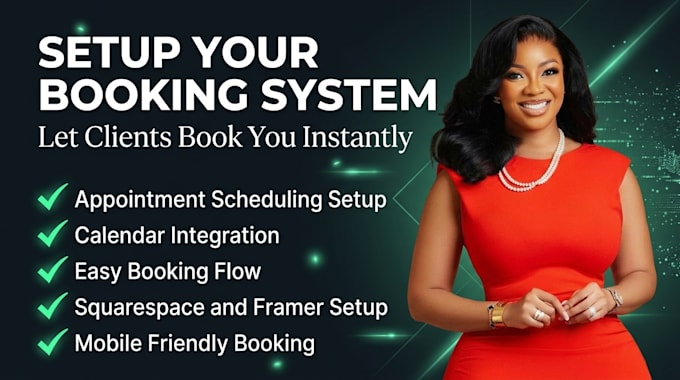 set up booking system and appointment scheduling on squarespace or framer