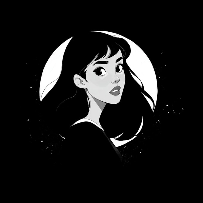 draw simple black and white illustration