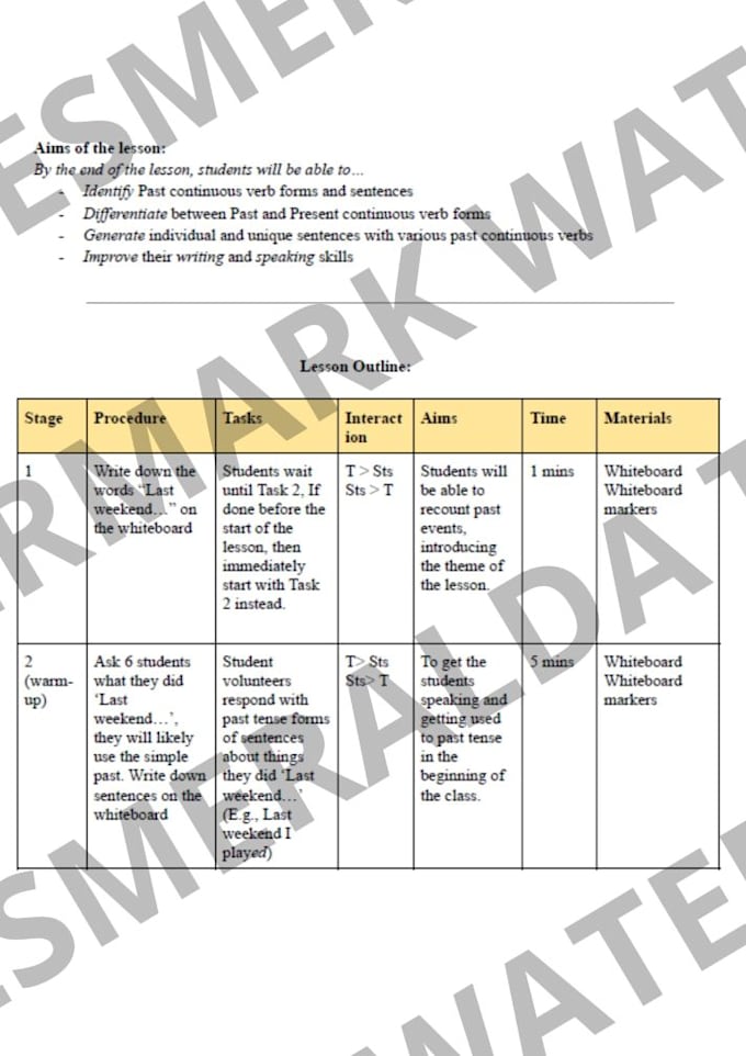 create your lesson plan