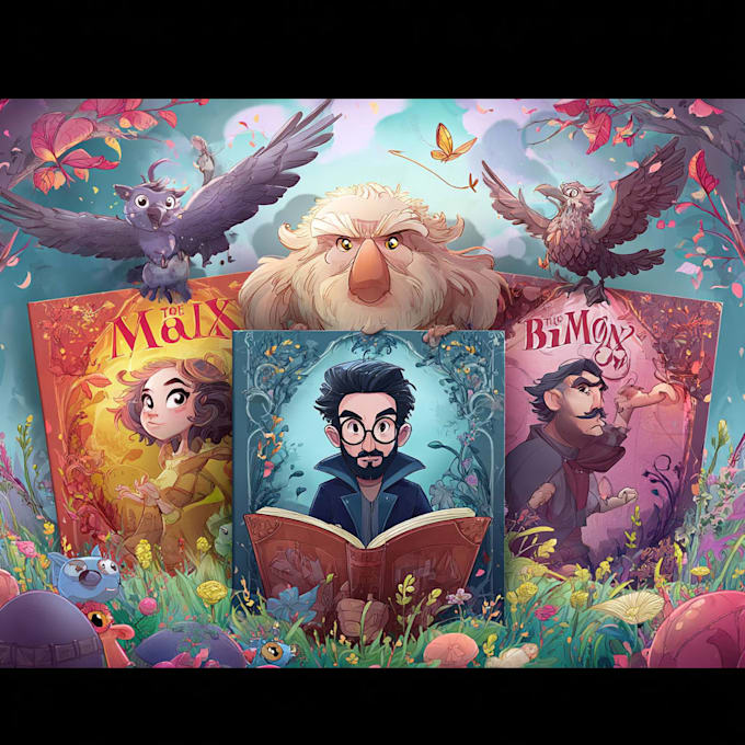 do cartoon book cover, children book cover