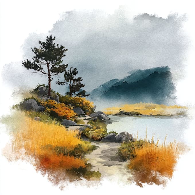 make watercolor landscape design