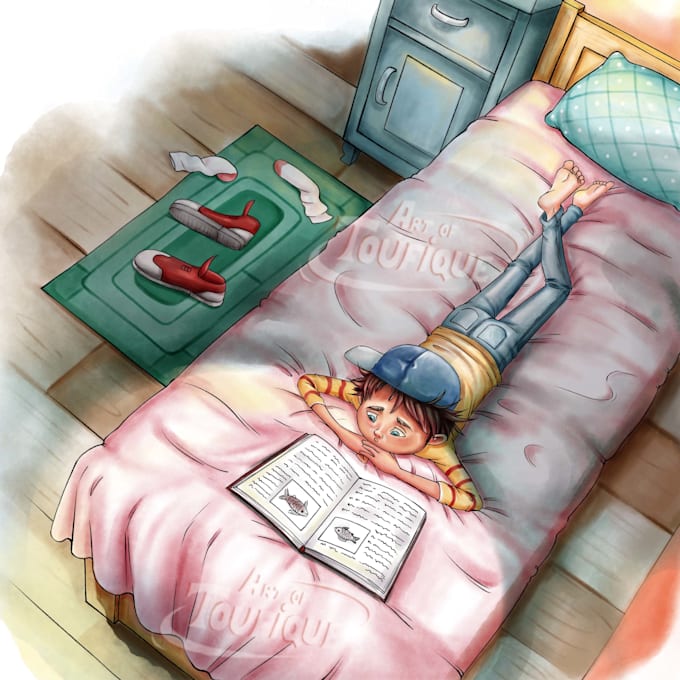 illustrate soft watercolor children illustration