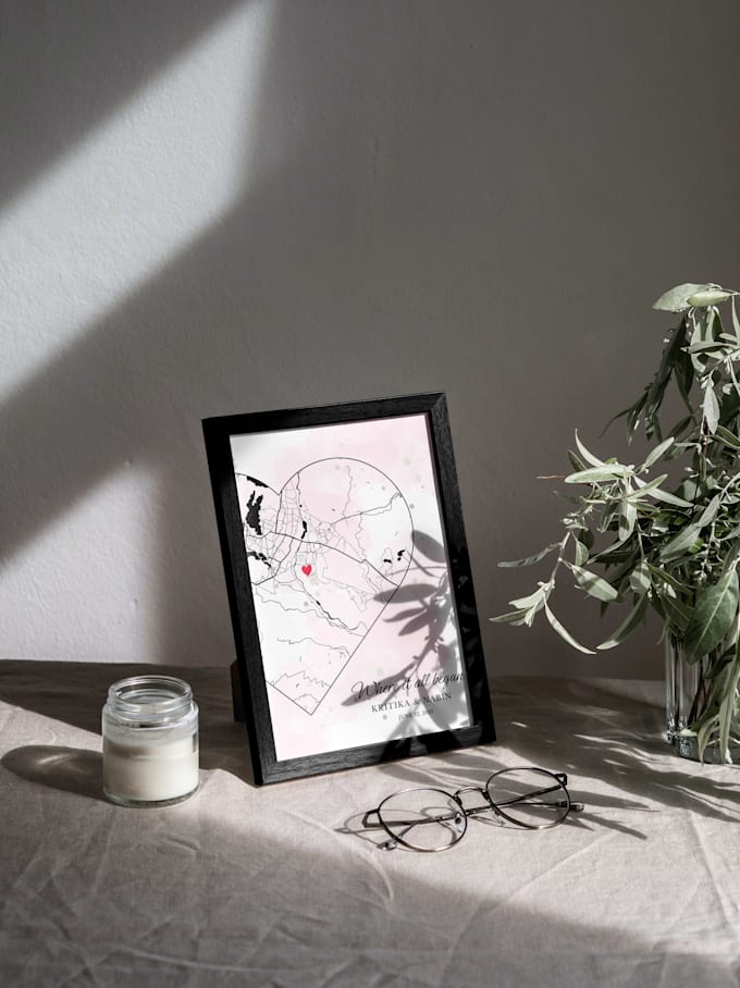 design a custom heart map poster for your special location